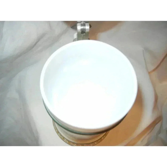 Milk Glass Pewter lid Beer Stein BMF Bierseidel Colorful German Glass Pewter - Picture 7 of 8